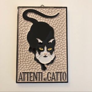 Black and White Cat Decor Tile